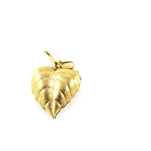 Vintage Avon Gold-Tone Leaf Locket Pendant Brooch - Picture 5 of 8
